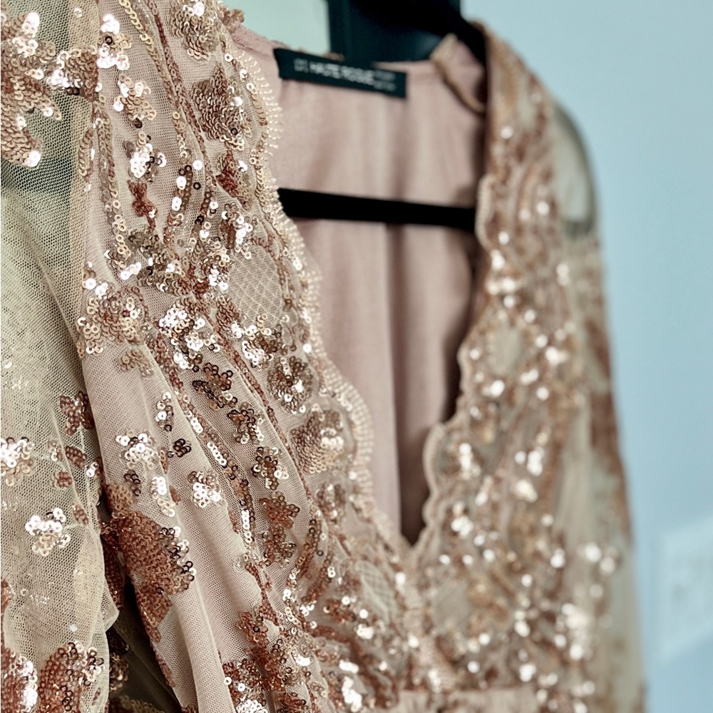 Haute Rouge Blush Sequin Dress!!! Size S - Designed in New York!